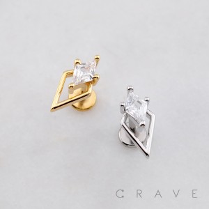 KITE CZ THREADLESS (PUSH IN) 316L SURGICAL STEEL LABRET SET